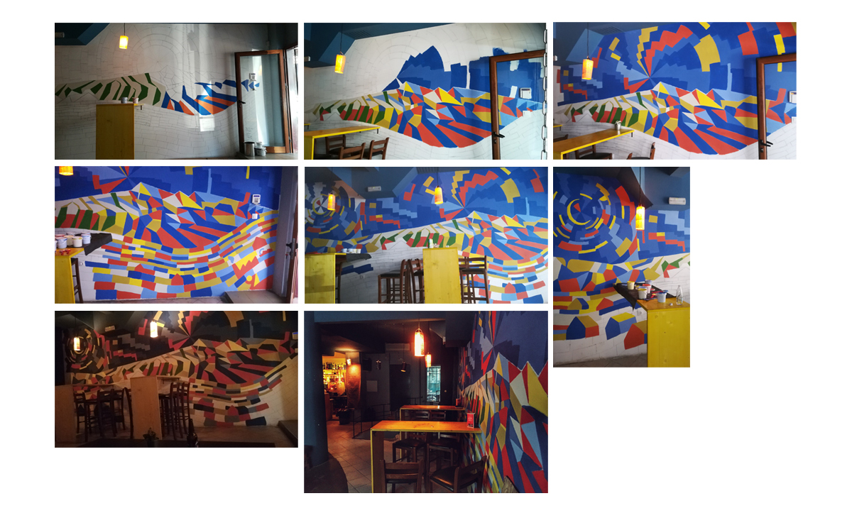 Mural of Mount Vitosha - Bar Amok - progress